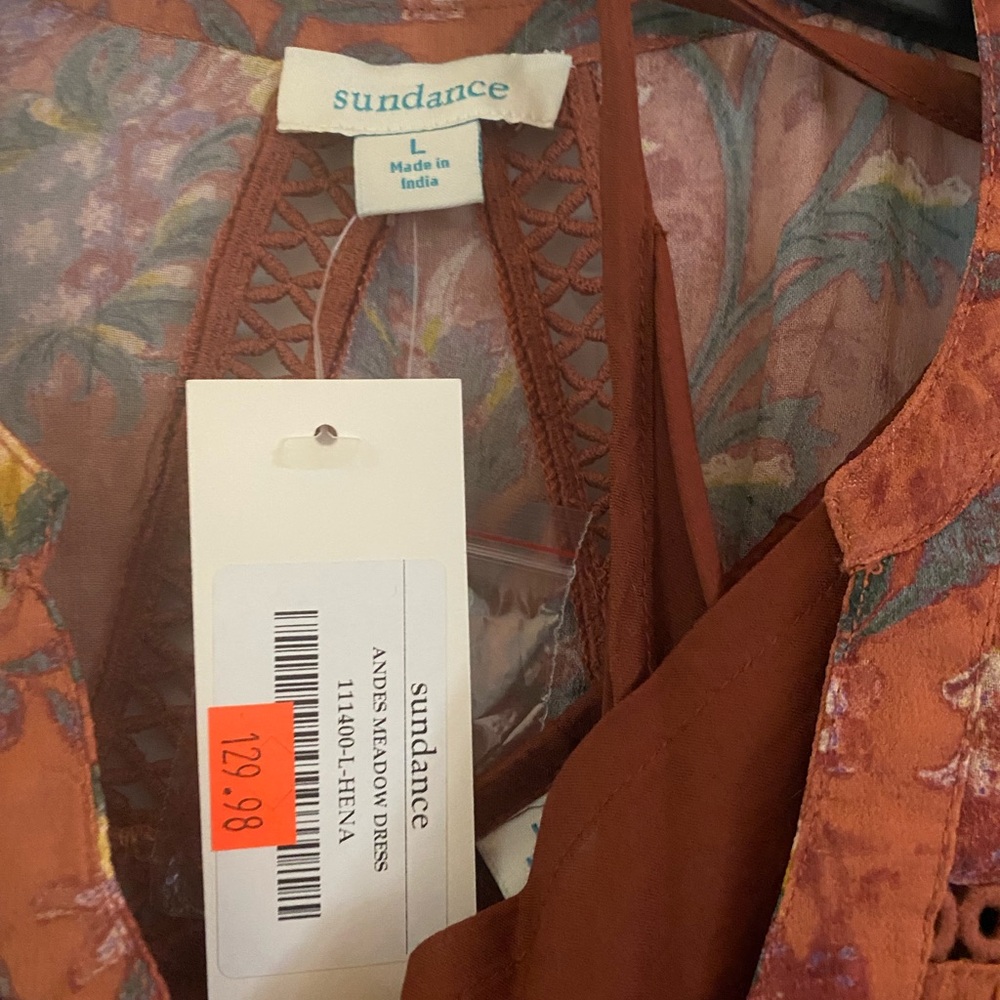 NWT Sundance Catalog “Andes Meadow” Hena Floral Pattern Dress Size L Large $129 - Picture 5 of 5